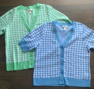 D & CO Heritage Pullover Damen Medium Button Down bunt kariert 2er Set - Bild 1 von 8
