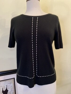 Bogari 衬衫女式 M 码黑色白色短袖 Ramie Cozy — 第 1/4 张图片