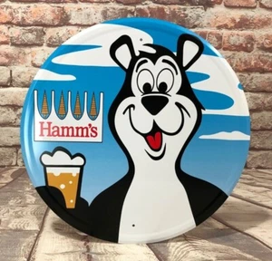Hamm's Beer - Sascha Bear- Round Aluminum Sign for Bar / Man Cave / Garage - Picture 1 of 4
