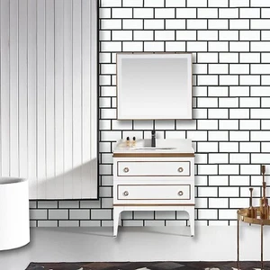 236"x17.7" White Brick Peel and Stick Wallpaper Contact Paper White Subway Tiles - Picture 1 of 6