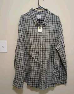 NWT Goodfellow & Co Men's Big&Tall  Long Sleeve Gray Maroon Plaid Shirt Suze 4XB - Picture 1 of 6