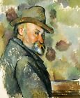Self-Portrait with a Hat by Paul Cezanne Giclee Repro on Canvas