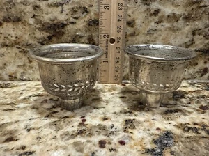 Set 2 Sterling Silber Kerzenständer Kerzenhalter Tops Einsätze Adapter - Bild 1 von 9