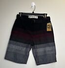 Distortion New  Boy's Size 14 Red Black & Gray Belted Shorts