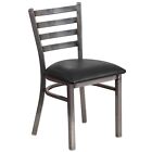 Flash Furniture Ladder Back Metal Restaurant Chair; Black Vinyl Seat