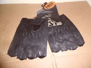 First Classics XXL GUANTES DE CUERO SIN DEDOS FI-166 LLAMAS BORDADAS EN GEL - Imagen 1 de 7