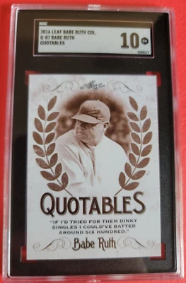 TARJETA Babe Ruth Clasificada SGC 10 GEMA HOJA COMO NUEVA COLECCIÓN BABE RUTH COTIZABLES 7 TARJETAS Foto 1 de 2