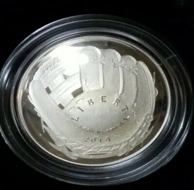 2014 National Baseball Hall Of Fame Proof 90% Silver Dollar US Mint - Image 1 of 4