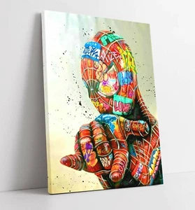 GRAFFITI SPIDERMAN -DEEP FRAMED CANVAS WALL SPLASH ART PICTURE PAPER PRINT- RED - Picture 1 of 14