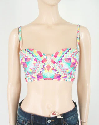 Top de natación bikini con aros Bustier Midkini estampado tribal Skylar Bar III S 9733  Foto 1 de 4