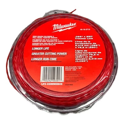 Триммерная леска Milwaukee 49-16-2713 0,095 дюйма x 250 футов для Milwaukee 2725-20 - Изображение 1 из 2