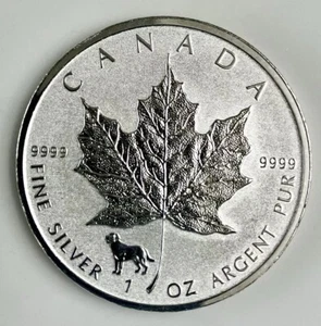2018 Canada $5 Maple Leaf - Dog Privy Reverse Proof - 1 oz .9999 Silver - Picture 1 of 2