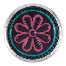 Buy 4, Get 5Th $6.95 Snap Free Ginger Snaps™ Black - Pink Flower Sn09-04