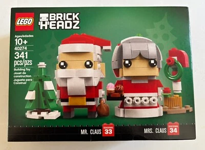 LEGO BRICK HEADZ 40274 Santa Claus & Mrs. Claus NEW SEALED RETIRED Christmas - Image 1 of 4