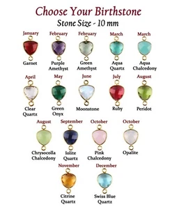 10 mm Trillion Birthstone Charms Quartz Gold Plated Double Bail DIY Connectors - Picture 1 of 41