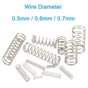 10x Compression Spring 304 Stainless Steel Wire Dia 0.5/0.6/0.7mm Various Length - Picture 1 of 3