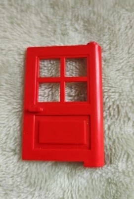 Lego Door 1x4x5 with 4 Pane Window door train  3861 red vintage town city lot - Image 1 of 3