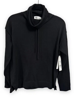 Suéter tejido cuello capucha negro manga larga ANDREA JOVINE para mujer talla pequeña Foto 1 de 4