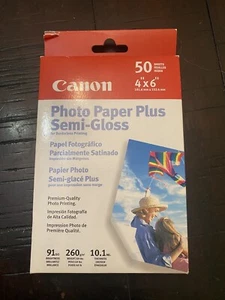 Canon Photo Paper Plus Semi-Gloss 4x6” - 50 Sheets NEW - Picture 1 of 5