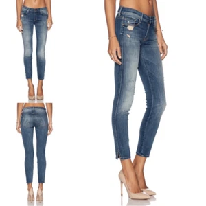MOTHER The Vamp Rough it Up Sz 26 Distressed Medium Wash Y2K Skinny Jeans - Picture 1 of 16