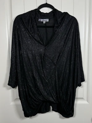 Camiseta Jennifer Lopez Mujer Plus Negra Brillante Manga Dolman 1X 100% Modal Foto 1 de 4