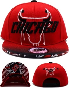 Chicago Niño Pequeño Juvenil Nuevo Flash Drip Bulls CLRS Rojo Negro Era Snapback Gorra Gorra - Imagen 1 de 8