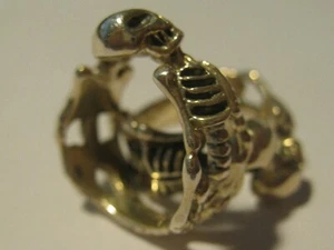 ANILLO ESQUELETO EN PLATA DE LEY ~ TALLAS 7 ~ 8 Y 12 - Imagen 1 de 7