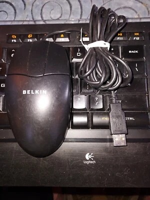 Belkin USB Mouse F8E813-BLK-USB 3 Button Programmable Plug & Play - Image 1 of 3