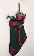 Russ Berrie Christmas Country Folks Frog Holiday Stocking