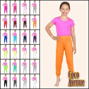 Girls Hareem Alibaba Leggings Plain Baggy Kids Summer Dance Pants Harem Trousers - Picture 1 of 136