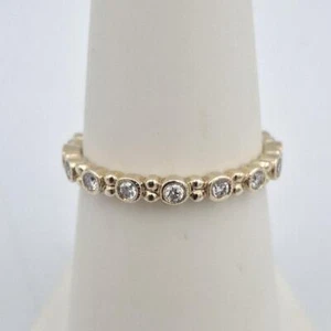 Gabriel & Co 14K Yellow Gold Stackable Diamond Ring Band Size 6.5 *PLEAD READ* - Picture 1 of 12