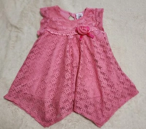 Girls 4T Pink Floral Lace Top by "Real Love". (#389). - Picture 1 of 3