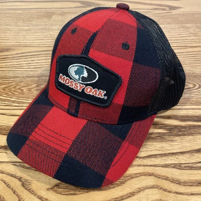 Mossy Oak Parche Malla Franela Roja y Negra Camionero Snapback Sombrero Gorra Árbol Foto 1 de 4