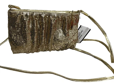 Bolso de Hombro WHITING and DAVIS Mujer Malla Dorada Vintage Art Deco 8”x5” Nuevo Foto 1 de 4