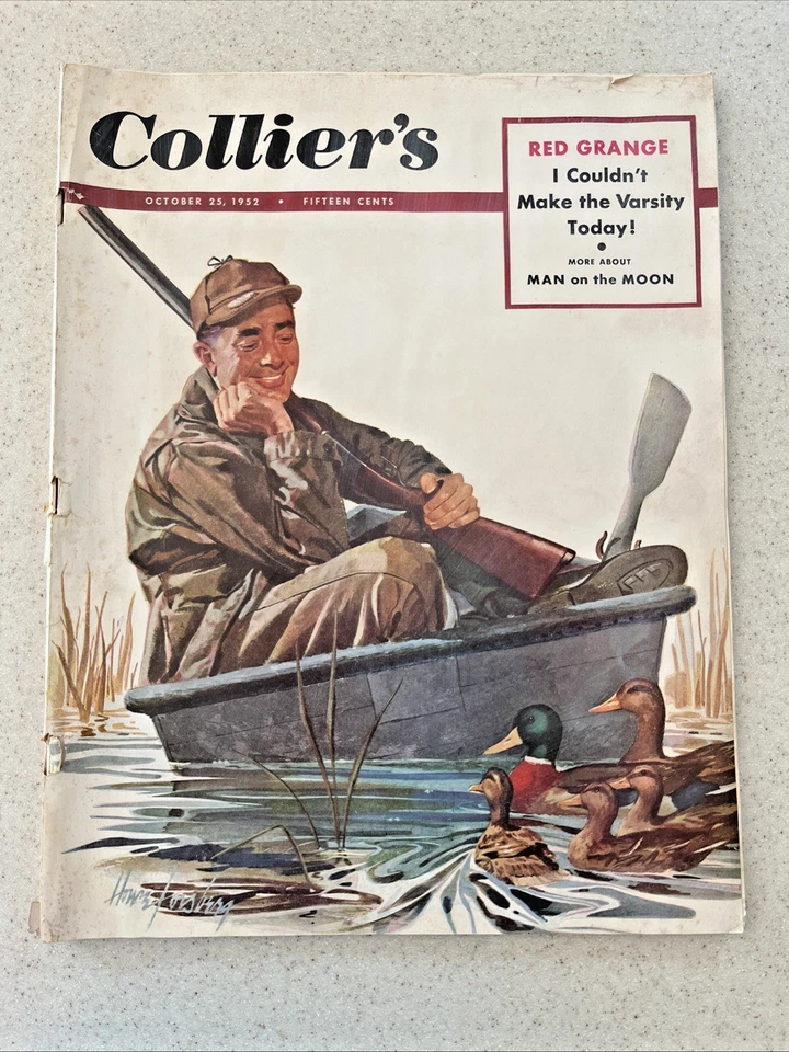 Collier's Magazine October 25, 1952 MAN ON THE MOON Mid Century Red Grange Rare - Image 1 of 4