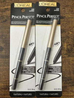 L'OREAL Pencil Perfect Self-Advancing Eyeliner #130 ESPRESSO New Sealed (2 Pack) - Image 1 of 3