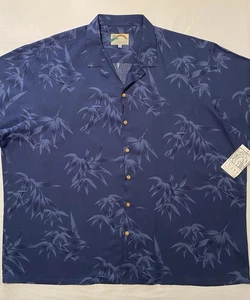 NWT Paradise Found Tropical Leaves Short Sleeve Men Hawaiian Shirt 4XL Made USA - Picture 1 of 15