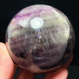 Natural Purple fluorite Sphere Ball Crystal Stone Healing Crystal Gift L6850 - Picture 1 of 11