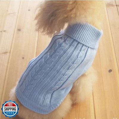 Tangpan Cuello Alto Clásico Cuerda de Paja Profesional Mascota Perro Suéter Ropa (Azul, XS) Foto 1 de 4
