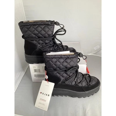 Pajar Travita Mujer US 9M Botas de Nieve de Invierno con Cordones Impermeables Negras - Nuevas Foto 1 de 4