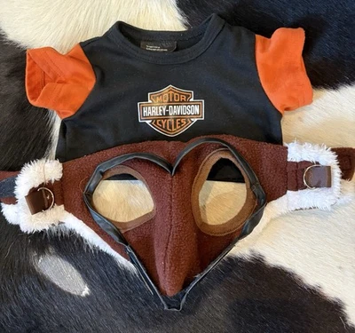 Camisa y casco sintético para perro pequeño, Harley Davidson Foto 1 de 2