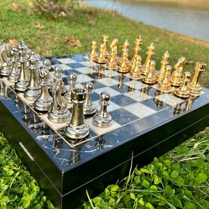 Chess Set Wooden Metal , Gift for Husband, Birthday gift, Christmas Gift - Picture 1 of 7