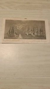 Antica battaglia tra Stati Uniti e Gran Bretagna piastra stampante pagina singola 9"x5,5" - Foto 1 di 2