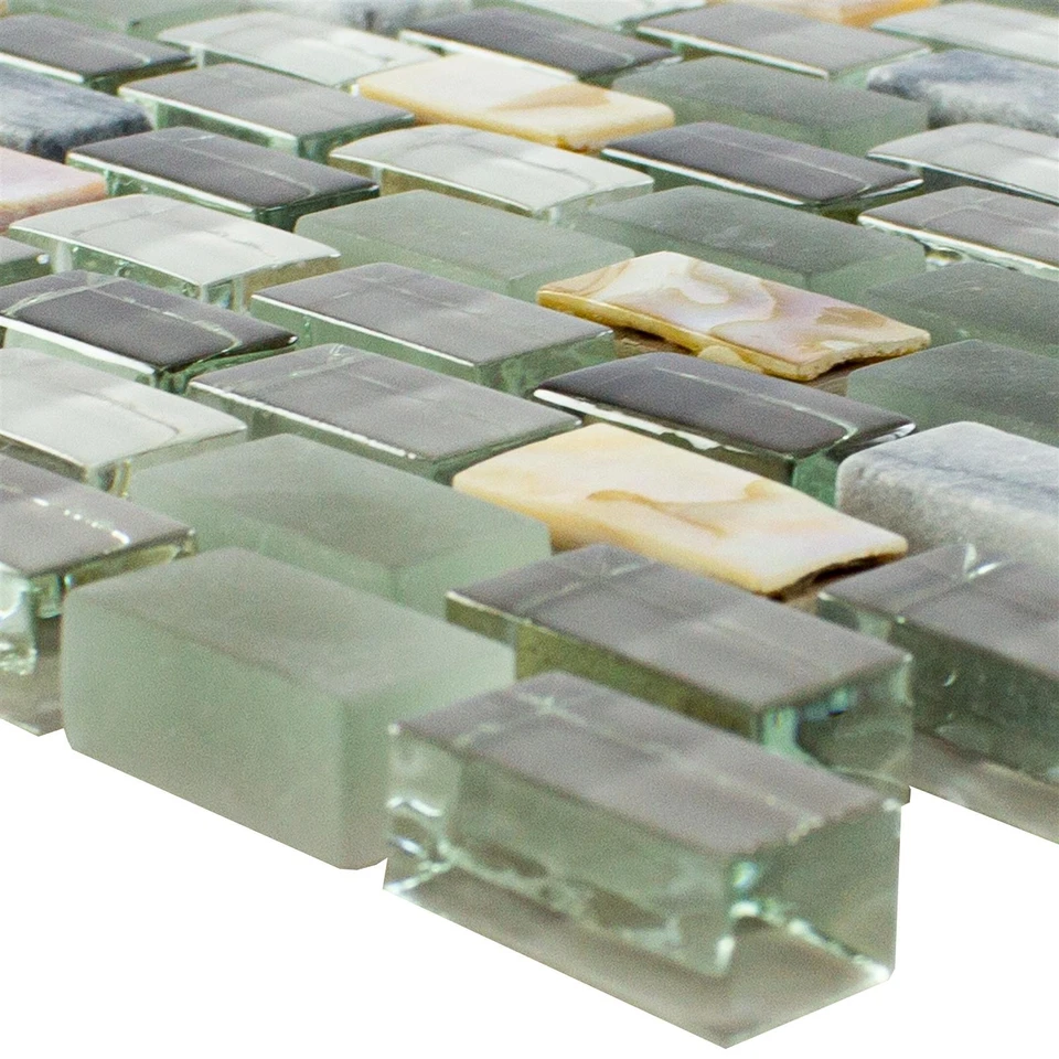 Muster von Glas Naturstein Perlmutt Mosaikfliese Admiral - Bild 1 von 1