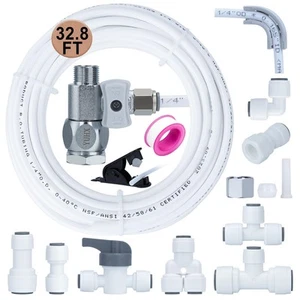 Refrigerator Water Line Kit Connection and 1/4Compression Ice Maker Installation - Picture 1 of 8