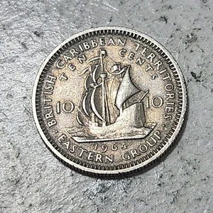 BRITISH CARIBBEAN TERRITORIES (EASTERN GROUP) / TEN (10) CENTS COIN 1964 - Picture 1 of 2