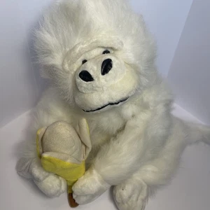Peluche de gorila pelo blanco largo de 24” raro vintage con banana Kids of America LIMPIO - Imagen 1 de 7