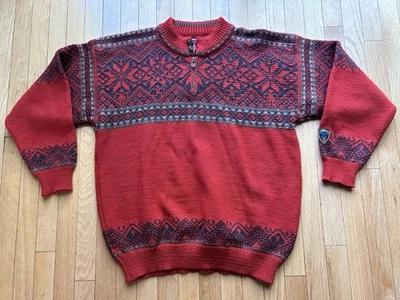 Men's DALE Of NORWAY Scandinavian Nordic Ski Round Neck 1/4 Zip Sweater Size-XL - Image 1 of 4