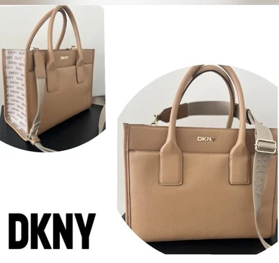 DKNY Henley Medium Tote Tan Dual Handle Crossbody NWT - Image 1 of 4