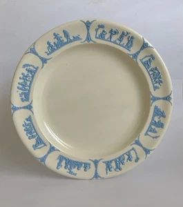 Antike Wedgwood Sahnegeschirr Platte neoklassizistisch hellblau Relief um 1917 12 1/2" - Bild 1 von 9